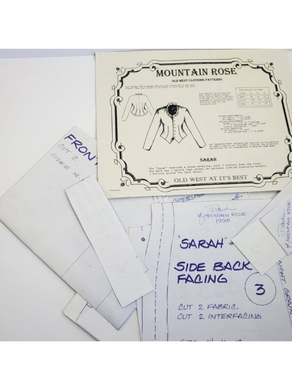 Mountain Rose Sarah Old West Clothing Patterns Sizes 14 16 18 Paper Vintage - Picture 14 of 16